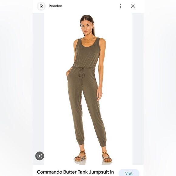 Commando Butter Tank Lounge Jumpsuit in Basil - Picture 1 of 4